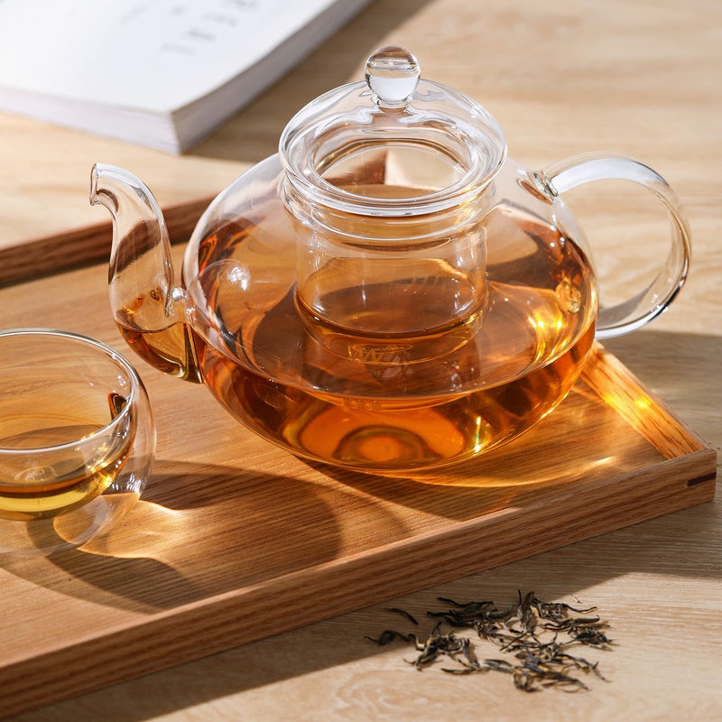 CnGlass 1200ml Glass Teapot with Removable Infuser Stovetop Safe Tea Kettle Blooming & Loose Leaf Tea Pot - Image 4